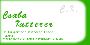 csaba kutterer business card